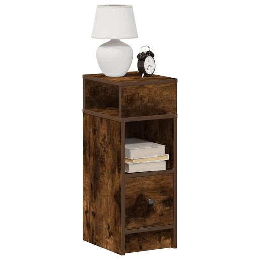 Mesa De Cabeceira - Mesinha De Cabeceira com gaveta 25x31x66 cm carvalho fumado