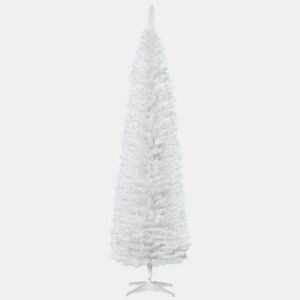 HOMCOM Árvore de Natal Artificial 210 cm Ignífugo com 499 Ramos de PVC Decoração de Natal para Interiores Fácil de Montar Branco