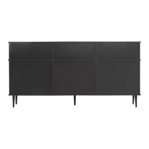 Cômoda 160x40x80 cm - 4 portas de correr, 1 gaveta, combinação de carvalho e preto - Preto+Natural