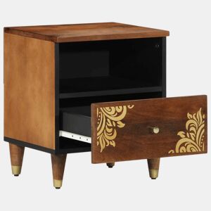 Mesa De Cabeceira - Mesinha De Cabeceira com gaveta castanho mel 40 x 33 x 46 cm