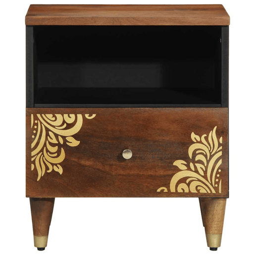 Mesa De Cabeceira - Mesinha De Cabeceira com gaveta castanho mel 40 x 33 x 46 cm