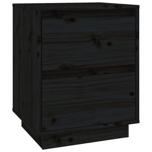 Lote de 2 Mesas De Cabeceira - Mesinhas De Cabeceira 40x35x50 cm pinho maciço preto