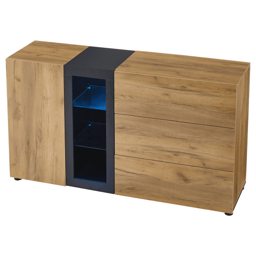 Mesa auxiliar 100x35x77 cm - Mesa preta com base dourada, mesa consola vintage - Castanho+Preto Mesa auxiliar 100x35x77 cm - Mesa preta com base dourada, mesa consola vintage - Castanho+Preto