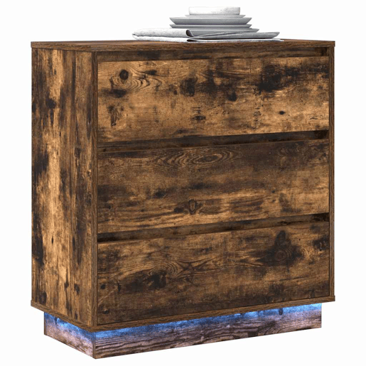 Mesa De Cabeceira - Mesinha De Cabeceira com Carvalho fumado 71 x 34,5 x 75 cm