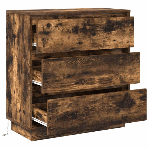 Mesa De Cabeceira - Mesinha De Cabeceira com Carvalho fumado 71 x 34,5 x 75 cm