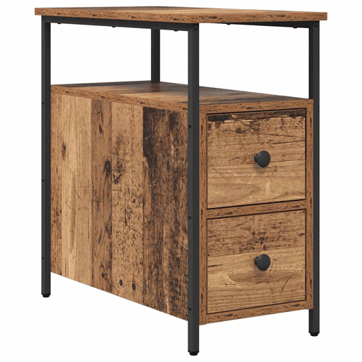 Lote de 2 Mesa De Cabeceira - Mesinha De Cabeceira Madeira antiga 30 x 60 x 60 cm