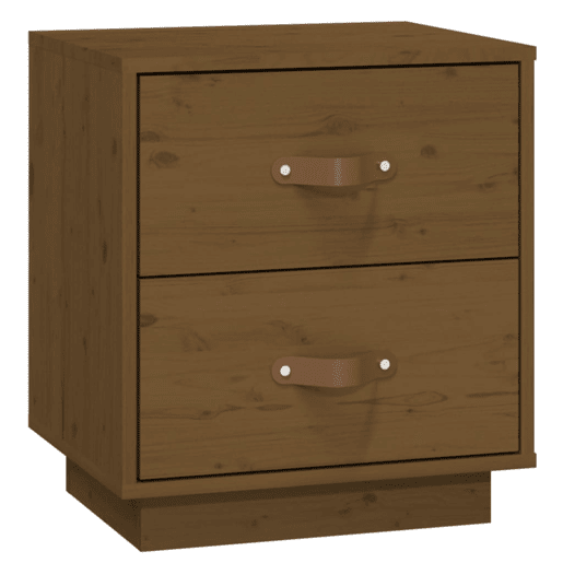 Lote de 2 Mesas De Cabeceira - Mesinhas De Cabeceira 40x34x45 cm pinho maciço castanho mel