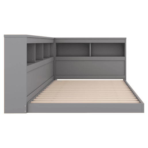 Cama de dia, 90x200 cm - Sofá-cama, com tomada e 2 portas USB, com estrado (sem colchão) - Cinza