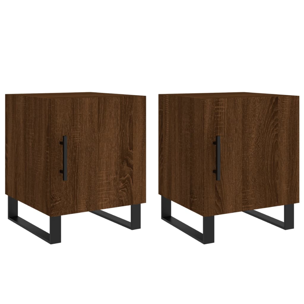 Juego De Mesitas De Noche Mesillas De Noche 40 Madera Oscura