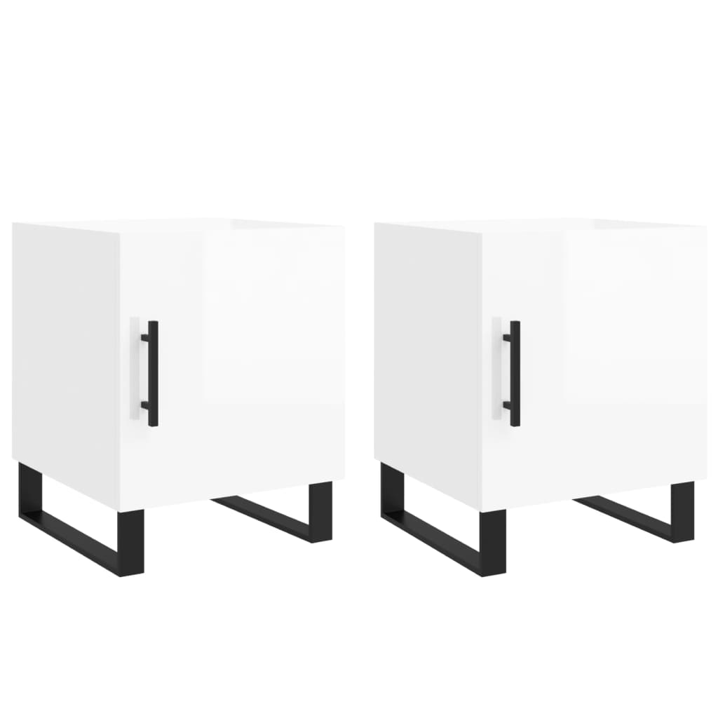 Juego De Mesitas De Noche Mesillas De Noche 40 Blanco Brillo