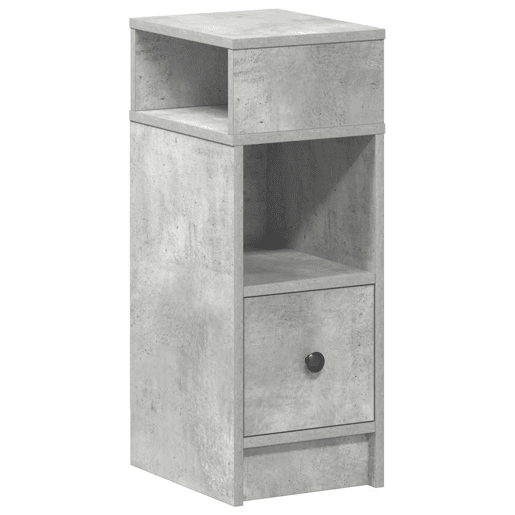 Mesa De Cabeceira - Mesinha De Cabeceira com gaveta 25x31x66 cm cinzento cimento