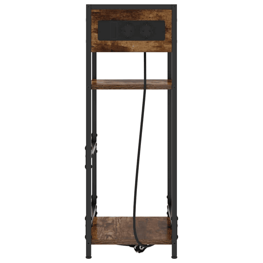 Mesa De Cabeceira - Mesinha De Cabeceira com gaveta Carvalho fumado 40 x 27 x 76 cm