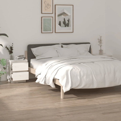 Lote de 2 Mesas De Cabeceira - Mesinhas De Cabeceira 40x35x50 cm pinho maciço branco