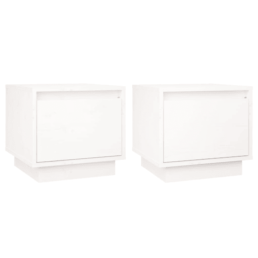 Lote de 2 Mesas De Cabeceira - Mesinhas De Cabeceira 35x34x32 cm pinho maciço branco