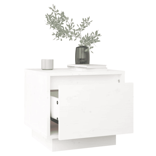 Lote de 2 Mesas De Cabeceira - Mesinhas De Cabeceira 35x34x32 cm pinho maciço branco