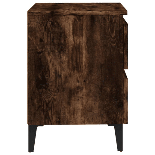 Mesa De Cabeceira Mesinha De Cabeceira - pernas de metal 40x35x50 cm cor carvalho fumado