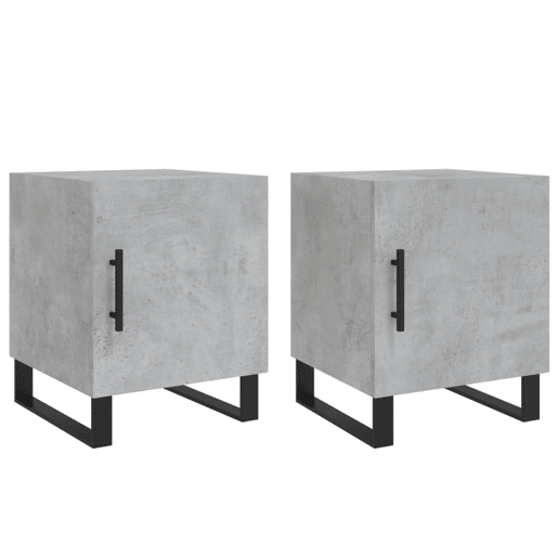 Lote de 2 Mesas De Cabeceira Mesinhas De Cabeceira - 40x40x50 cm derivados madeira cinza cimento