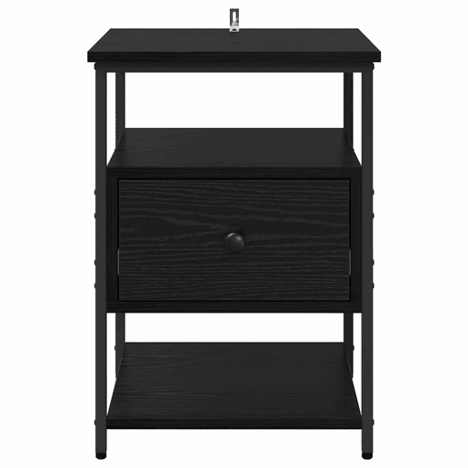 Mesa De Cabeceira - Mesinha De Cabeceira com gaveta Carvalho preto 40 x 42 x 56 cm