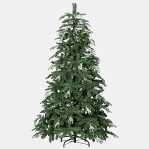 HOMCOM Árvore de Natal Artificial 180 cm Ramos Realistas com Efeito Neve Árvore de Natal com Suporte em Aço Base Dobrável Montagem Rápida Decoração de Natal para Casa Festa Verde