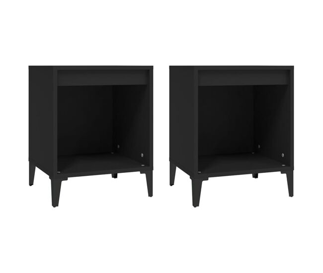 Juego de mesitas de noche mesillas de noche - negro 40x35x50 cm