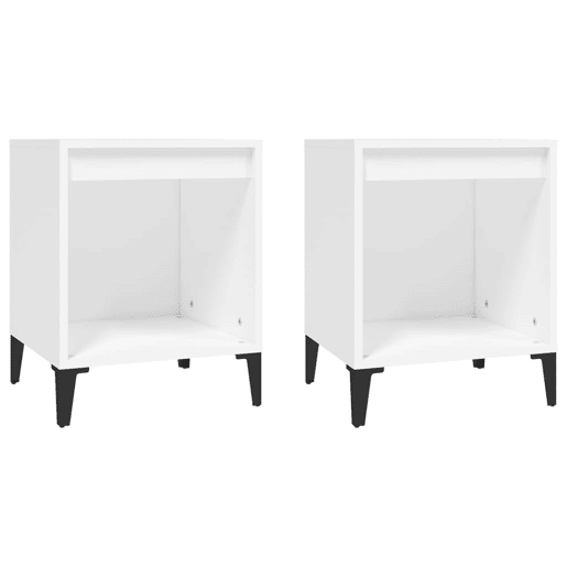 Lote de 2 Mesas De Cabeceira - Mesinhas De Cabeceira 40x35x50 cm branco