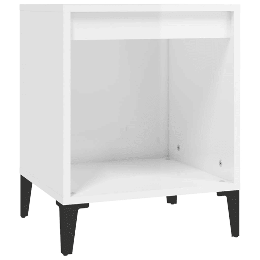 Lote de 2 Mesas De Cabeceira - Mesinhas De Cabeceira 40x35x50 cm branco brilhante