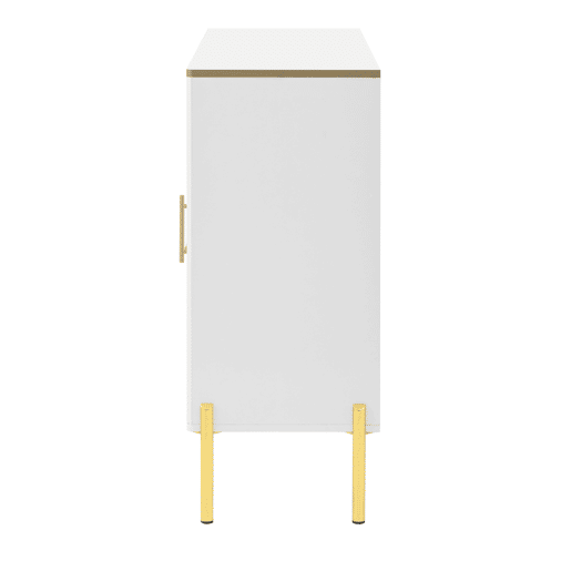 Aparador 150x40x75 cm - Frentes em vidro e vinoteca - Branco