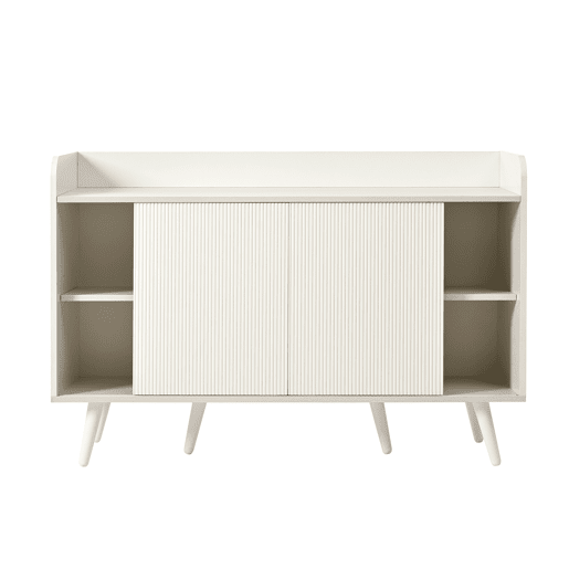 aparador 117,5 cm - Com três gavetas, elegante vetado, para quarto e sala - Branco