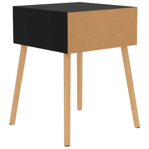 Mesa De Cabeceira - Mesinha De Cabeceira derivados de madeira preto brilhante