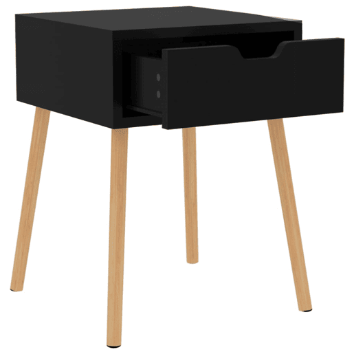 Mesa De Cabeceira - Mesinha De Cabeceira derivados de madeira preto brilhante