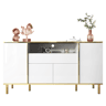 Aparador 150x40x80 cm - Cômoda brilhante com 1 gaveta - Branco