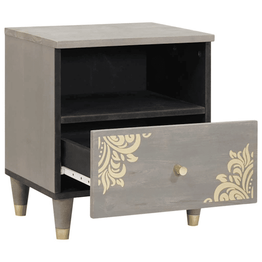 Mesa De Cabeceira - Mesinha De Cabeceira com gaveta Cinzeto 40 x 33 x 46 cm