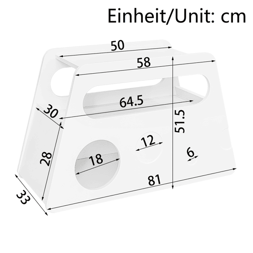 Mesa auxiliar 81x33x51,5 cm - Design moderno, com rodas, segura e arredondada - Branca