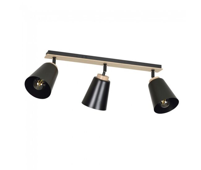 Regleta de techo tasla negro 3 luces marca wonderlamp