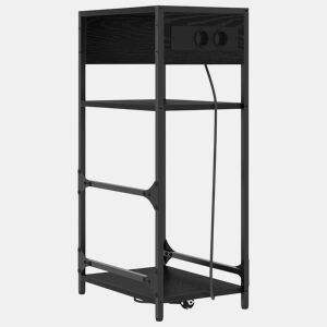 Mesa De Cabeceira - Mesinha De Cabeceira com gaveta Carvalho preto 40 x 27 x 76 cm