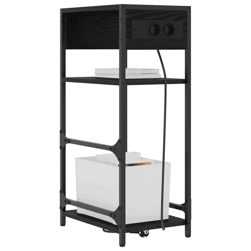 Mesa De Cabeceira - Mesinha De Cabeceira com gaveta Carvalho preto 40 x 27 x 76 cm