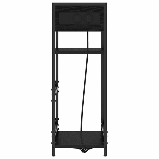Mesa De Cabeceira - Mesinha De Cabeceira com gaveta Carvalho preto 40 x 27 x 76 cm