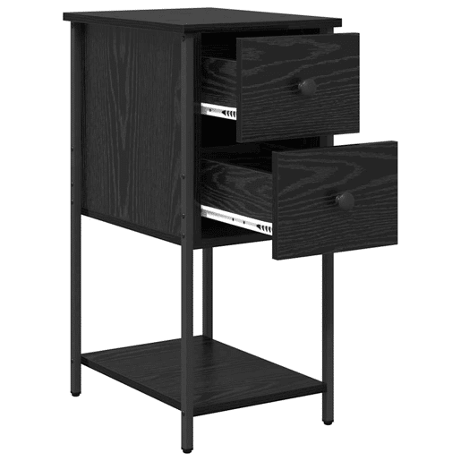 Mesa De Cabeceira - Mesinha De Cabeceira com gaveta Carvalho preto 32 x 42 x 70 cm