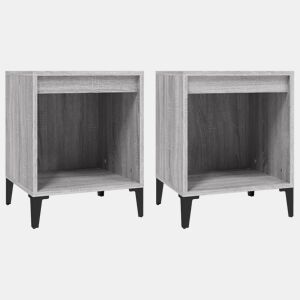 Lote de 2 Mesas De Cabeceira - Mesinhas De Cabeceira 40x35x50 cm cinzento sonoma