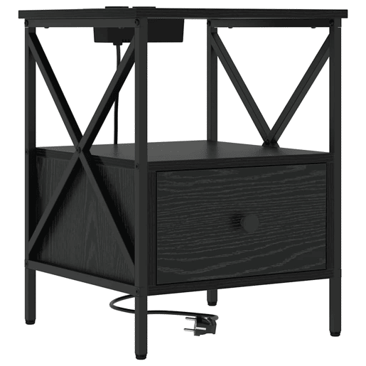 Mesa De Cabeceira - Mesinha De Cabeceira Carvalho preto 41.5 x 40.5 x 55 cm