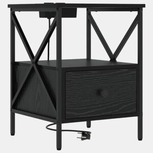 Mesa De Cabeceira - Mesinha De Cabeceira Carvalho preto 41.5 x 40.5 x 55 cm