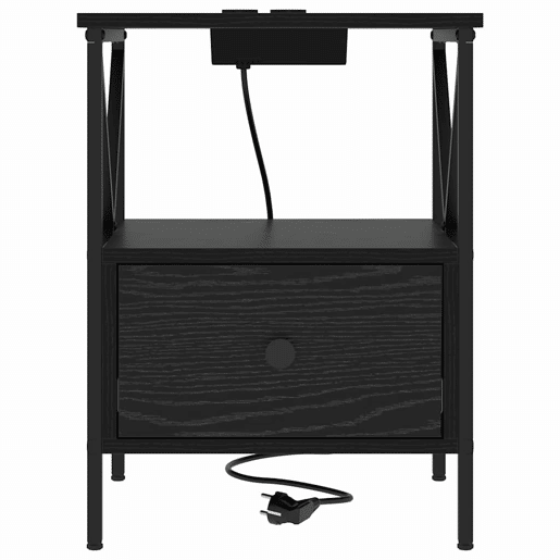 Mesa De Cabeceira - Mesinha De Cabeceira Carvalho preto 41.5 x 40.5 x 55 cm