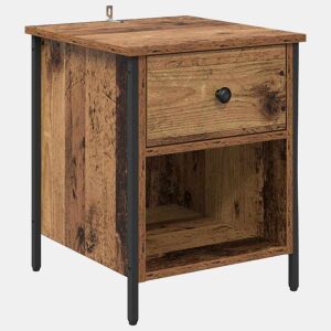 Mesa De Cabeceira - Mesinha De Cabeceira com gaveta Madeira antiga 40 x 42 x 50 cm