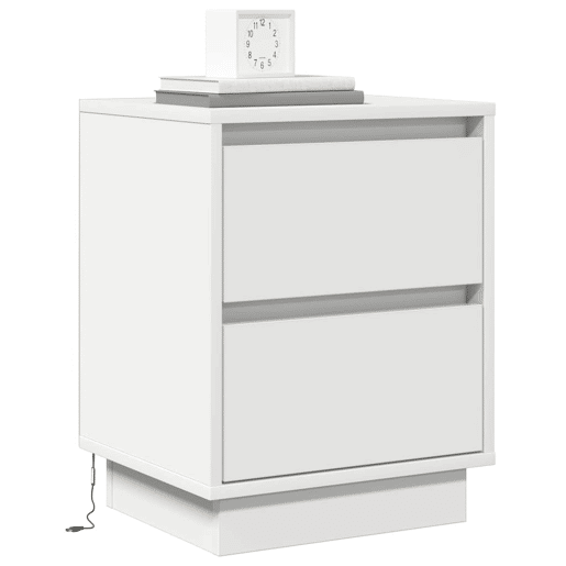 Mesa De Cabeceira - Mesinha De Cabeceira com gaveta com Branco 39 x 34,5 x 50 cm