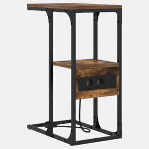 Mesa De Cabeceira - Mesinha De Cabeceira Carvalho fumado 41.5 x 26 x 60.5 cm