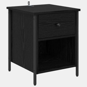Mesa De Cabeceira - Mesinha De Cabeceira com gaveta Carvalho preto 40 x 42 x 50 cm