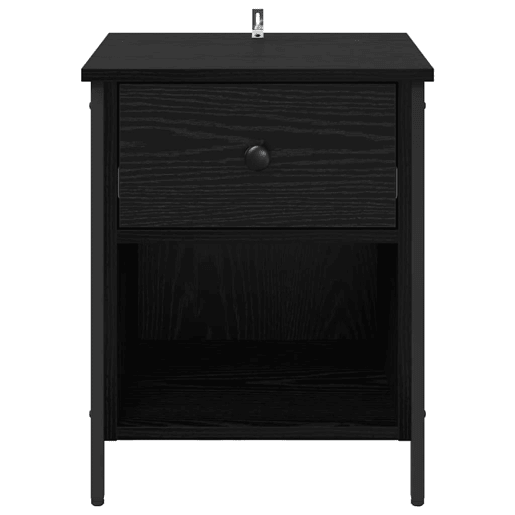 Mesa De Cabeceira - Mesinha De Cabeceira com gaveta Carvalho preto 40 x 42 x 50 cm