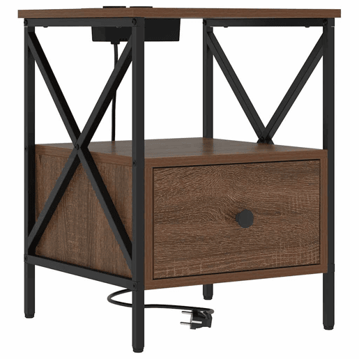 Mesa De Cabeceira - Mesinha De Cabeceira Carvalho castanho 41.5 x 40.5 x 55 cm
