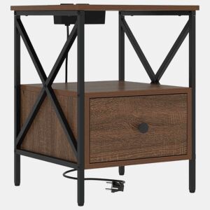 Mesa De Cabeceira - Mesinha De Cabeceira Carvalho castanho 41.5 x 40.5 x 55 cm