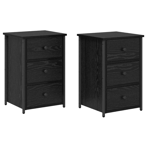 Mesa De Cabeceira - Mesinha De Cabeceira com gaveta Carvalho preto 40 x 36 x 60 cm